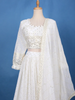 Off-White Sequins Designed Semi Silk Lehenga - Diadem