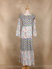 Off White Floral Printed Cotton Kurti