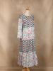 Off White Floral Printed Cotton Kurti