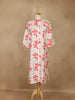 Off White Leaf Design Printed Cotton Kurti - Diadem