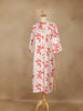 Off White Leaf Design Printed Cotton Kurti - Diadem