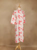 Off White Leaf Design Printed Cotton Kurti - Diadem