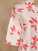 Off White Leaf Design Printed Cotton Kurti - Diadem