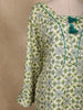 Off White and Green Geometric Floral Printed Cotton Kurti