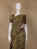 Olive Green Ajrakh Printed Cotton Saree - Diadem
