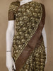 Olive Green Ajrakh Printed Cotton Saree - Diadem