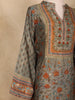 Olive Green Floral Design Rayon Kurti