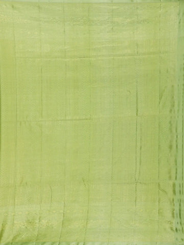Olive Green Floral Design Zari Woven Soft Silk Saree - Diadem