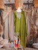 Olive Green Floral Embroidered Design Chiffon Palazzo Suit