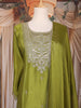 Olive Green Floral Embroidered Design Chiffon Palazzo Suit