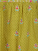 Olive Green Floral Printed Cotton Kurti Top - Diadem