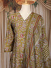 Olive Green Floral Printed Cotton Salwar Suit with Dupatta