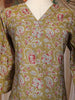 Olive Green Floral Printed Cotton Salwar Suit with Dupatta