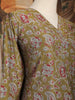 Olive Green Floral Printed Cotton Salwar Suit with Dupatta