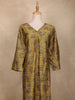 Olive Green Floral Printed Design Cotton Kurti