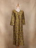 Olive Green Floral Printed Design Cotton Kurti