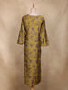 Olive Green Floral Printed Design Cotton Kurti