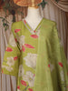 Olive Green Floral Printed Design Cotton Straight Cut Salwar Suit