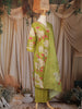 Olive Green Floral Printed Design Cotton Straight Cut Salwar Suit