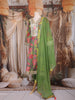 Olive Green Floral Printed Design Tissue Silk Anarkali Salwar Suit