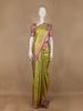 Olive Green Floral Woven Pure Kanchipuram Silk Saree - Diadem