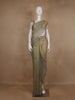 Olive Green Floral sequin and bead embroidery Organza Saree - Diadem
