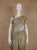 Olive Green Floral sequin and bead embroidery Organza Saree - Diadem