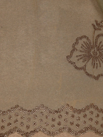 Olive Green Floral sequin and bead embroidery Organza Saree - Diadem
