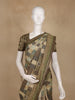 Olive Green Geometric Printed Design Tussar Silk Saree