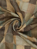 Olive Green Geometric Printed Design Tussar Silk Saree