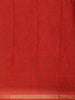 Olive Green Kalamkari Printed Cotton Saree with Contrast Red Border