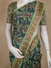 Olive Green Kalamkari Printed Design Cotton Saree