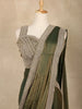 Olive Green Solid Design Chiffon Ready To Wear Saree with Designer Blouse - Diadem