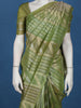 Olive Green Striped And Floral Zari Woven Design Banarasi Silk Saree
