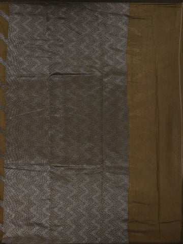 Olive Green Zigzag Woven Kota Cotton Saree - Diadem