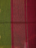 Olive Green Floral Butta Fancy Cotton Saree - Diadem
