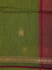 Olive Green Floral Butta Fancy Cotton Saree - Diadem