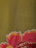 Olive Green Floral Printed Semi Silk Kurti - Diadem