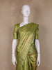 Olive Green Floral Woven Motifs Pure Kanchipuram Tissue Silk Saree - Diadem