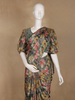 Olive Green Multicolor Floral Printed Synthetic Saree with Embroidered Blouse - Diadem