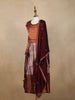Onion Pink Floral Embroidered Raw Silk Pattu Pavadai