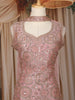 Onion Pink Floral Sequins Embroidered Organza Palazzo Suit