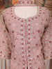 Onion Pink Sequins Design Georgette Palazzo Suit with Choker Dupatta