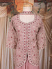 Onion Pink Sequins Design Georgette Palazzo Suit with Choker Dupatta