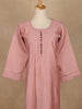 Onion Pink Solid Cotton Kurti With Button Detailing - Diadem