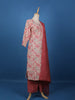 Onion Pink Floral Printed Cotton Salwar Suit - Diadem