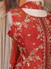 Orange Floral Embroidered Design Tissue Organza Palazzo Suit