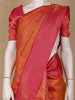 Orange Floral Woven Pure Kanchipuram Silk Saree - Diadem