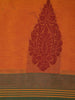 Orange Motif Woven Design Cotton Saree with Contrast Border