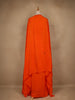 Orange Mirror Embroidered Satin Skirt Top With Jacket - Diadem